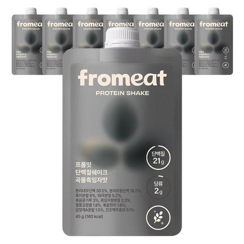 [다이어트 필수템] 프롬잇 단백질 쉐이크 곡물흑임자맛 파우치 식사대용 미숫가루맛, 21개, 45g