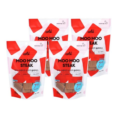 꼬뜨 강아지 무무 스테이크 슬라이스, 소고기, 100g, 4개