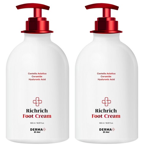 아케이 더마 리치리치 고보습 각질케어 풋크림, 1개입, 5개, 550ml