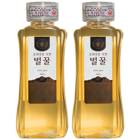 동화양봉 사양 벌꿀, 500g, 2개