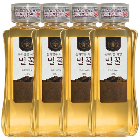 동화양봉 사양 벌꿀, 500g, 4개