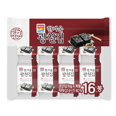 해의락 한겨울 광천김, 5g, 128개