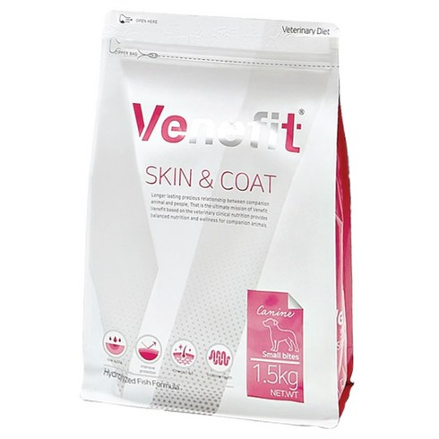 베네핏 강아지 기능성 사료, 피부/피모, 1.5kg, 1개