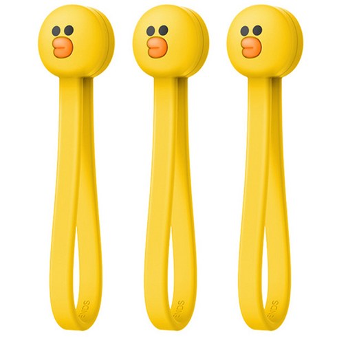 엘라고 라인프렌즈 마그네틱 케이블 타이, 3개, 샐리