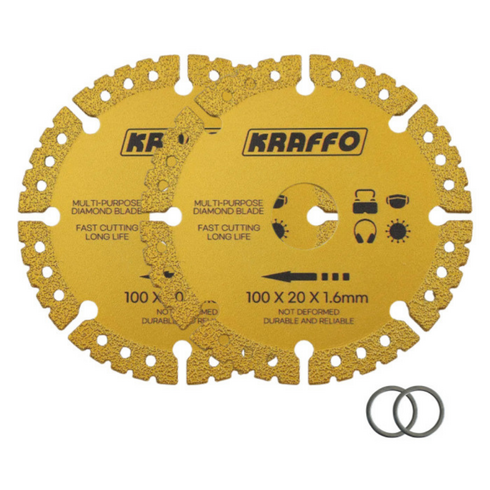 다이아몬드 그라인더날 1+1 Diamond Cutting Wheel 슬라이딩톱날 금속 철근 스틸 커팅 앵글 그라인더 잘단 휠 크라포, 2개