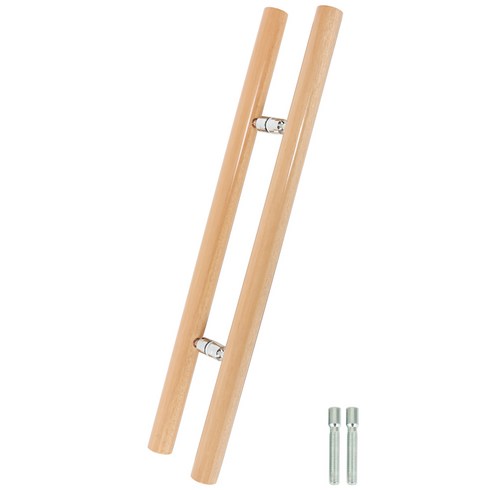 철물이네 강화도어 손잡이 340mm 원목 H자 오크, 단일상품(오크), 고객직접설치, 1개