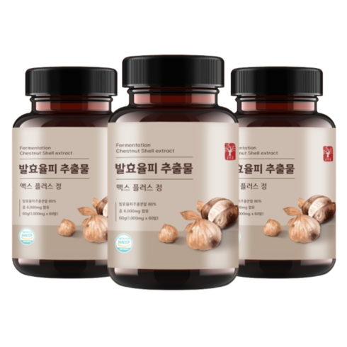 고말론 발효율피 추출물 맥스 플러스 정 1000mg, 60정, 3개