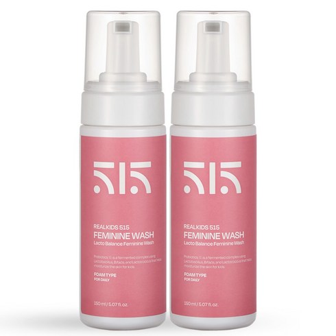 리얼키즈515 칸디다균 냄새케어 키즈앤맘 어린이 여성청결제, 2개, 150ml