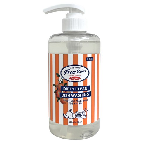 더티클린 천연성분 식물성 주방세제 자몽향 (식기 과일야채 젖병가능), 1개, 500ml