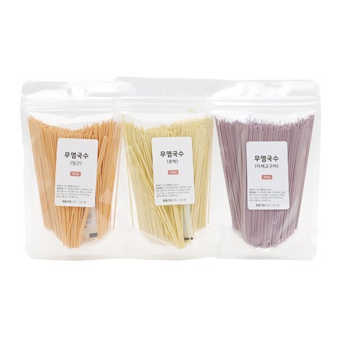 (앵무새국수) 웰빙 무염국수 3색 세트 (300g), 1박스, 단품