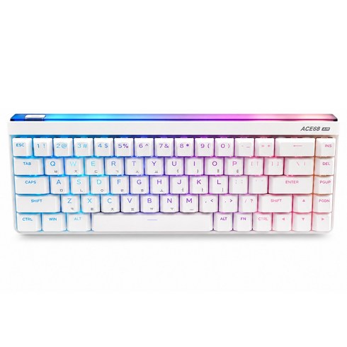 MCHOSE Ace68 Air 8K 래피드트리거 자석축 게이밍 키보드 RGB 라이트바 한글자판 국내정발, 화영자석축 화이트