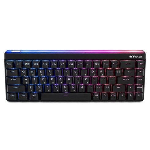 MCHOSE Ace68 Air 8K 래피드트리거 자석축 슬림 유선 게이밍키보드 한글자판 국내정발, 화영자석축 블랙