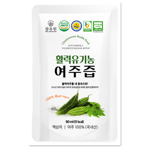 특허제조 활력 유기농 여주진액 여주즙, 90ml, 101개