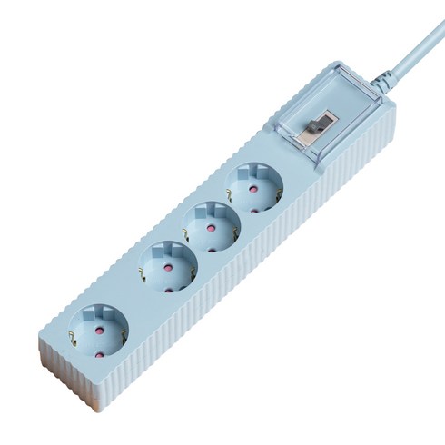 파워존 4000W 국산 고용량 웨이브 멀티탭 과부하차단 4구 50cm 1.5m 3m 5m 7m, 과부하차단 4구 1.5m파스텔블루,, 1개