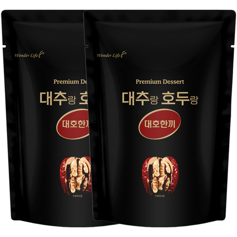 대호한끼 대추호두말이 왕대추 자연간식 개별포장, 2개