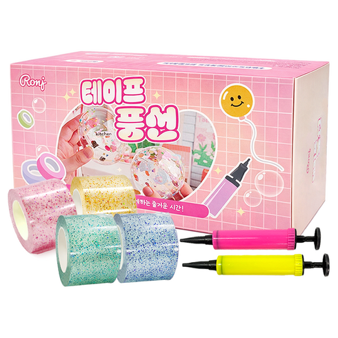픽101 쉽게 만드는 펄 테이프 풍선 만들기 세트 투명 큐브 풍선펫 DIY 키트 총길이 3m 너비 5cm, 2. 베이직 세트, 1개