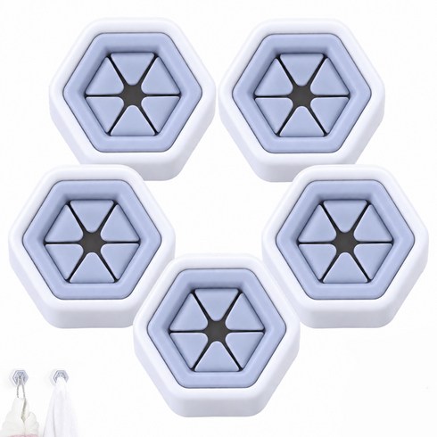 [LxU] 멀티 무타공 육각 주방 수건꽂이 키친 타월 걸이 홀더 5개, 화이트그레이