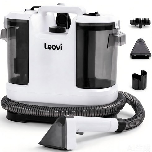 Leovi 600W 프리미엄 딥클리닝 17KPA 고성능 패브릭 청소기 가정용 카페트 침구 쇼파 습식청소기, 화이트, V6-E
