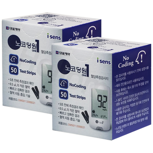 아이센스 노코딩원 혈당측정검사지, 2박스, 50매입