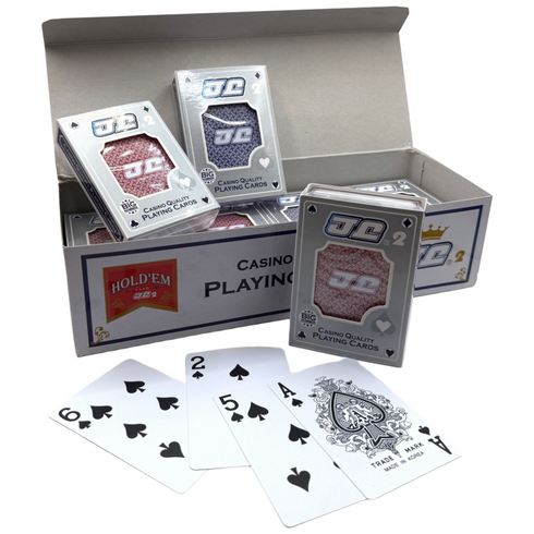 2번모델 JJ점보홀덤카드 홀덤엠보카드 (JJ JUMBO) JJ팩토리, 12팩, 1다즌(레드6개블루6개)