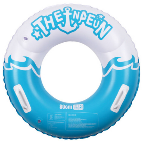 더나은 화이트 에디션 물놀이 튜브 80cm, 화이트 + 블루, 1개