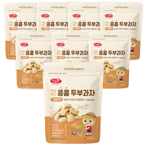 베베스트 처음먹는 콩콩 두부과자, 인절미맛, 8개, 20g