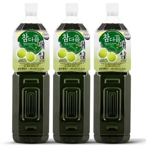 참다음 매실 음료베이스, 1.5L, 3개
