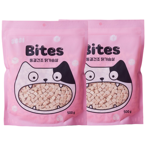 3651 고양이 바이츠 동결건조 트릿 간식, 닭가슴살, 500g, 2개