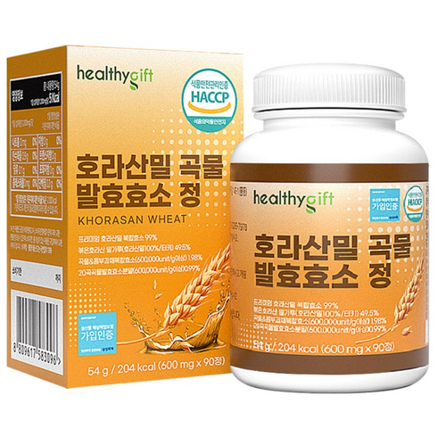 호라산 밀 곡물 발효 효소 콤부차 정 식약처 HACCP 인증, 1개, 90정