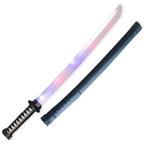 토이토 나이트 LED 사무라이 무사도 장난감칼, 1개, 블랙