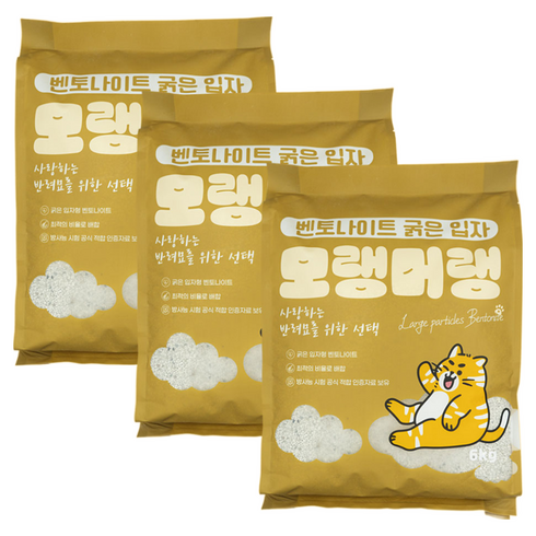 펫라벨 모랭머랭 벤토 굵은입자 대용량 고양이모래 18 kg (6 kg x 3ea), 무향, 3개, 6kg