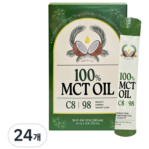 MCT오일 코코넛 엠씨티 MCT 오일 다이어트 비건 기름, 24개, 10ml