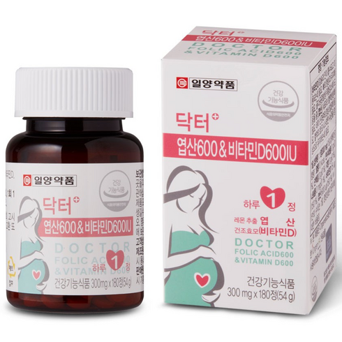 일양약품 닥터플러스 엽산 600 앤 비타민D600IU, 180정, 1개