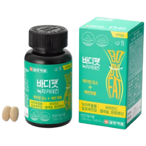 일양약품 바디팻 녹차카테킨 다이어트, 2개, 56정
