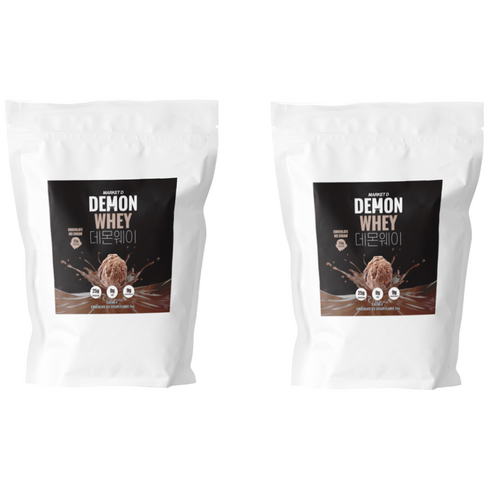 1+1 데몬웨이 2kg x2 근육 헬스 초코 웨이 WPC 프로틴 단백질 가루 보충제 파우더, 2팩(지퍼백), 2개