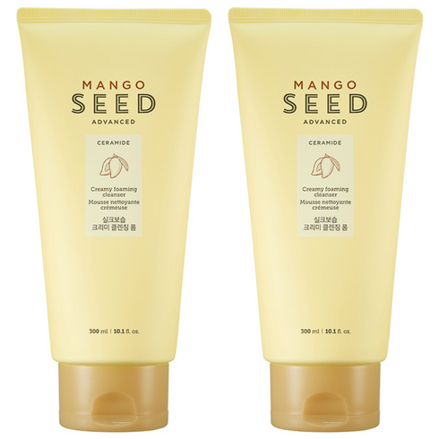 더페이스샵 망고씨드 실크보습 크리미 클렌징 폼, 300ml, 2개
