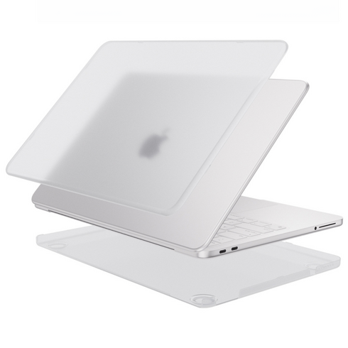 맥북 네오 스크럽 케이스 무광 하드 케이스 풀백 케이스, 스크럽 투명, MacBook Neo A3404, 스크럽 투명, 1개