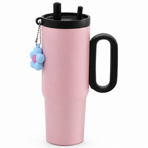 애히나 대용량 키링 보냉 텀블러, 1개, 650ml, 블랙핑크