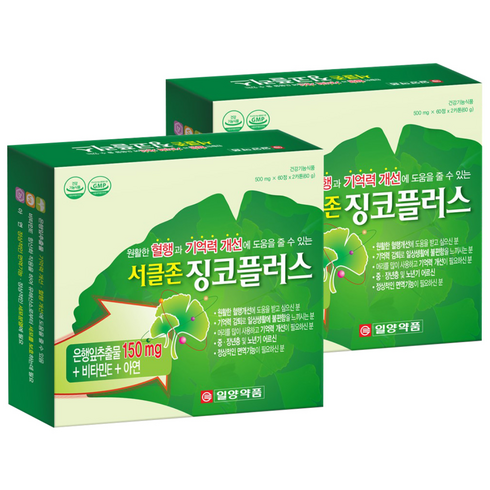 일양약품 서클존 징코플러스, 120정, 2개
