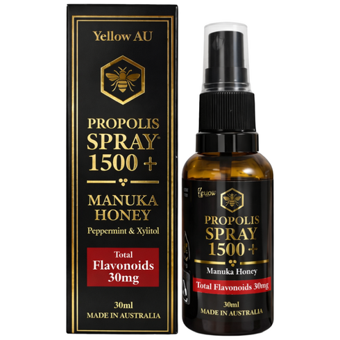 [고함량 프리미엄] Yellow AU 호주산 마누카꿀 프로폴리스 스프레이 1500+ 플라보노이드 30mg, 1개, 30ml