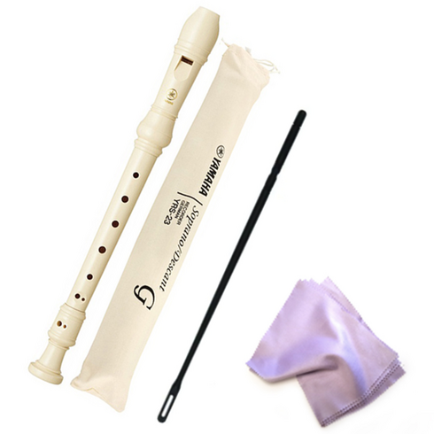 야마하 소프라노 리코더 YRS23G 저먼식 + 악기천, 1세트, 아이보리