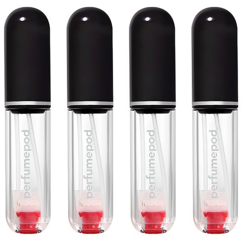 트라발로 퍼퓸팟 퓨어 펌핑식 충전 휴대용 향수공병 5ml, 블랙, 4개