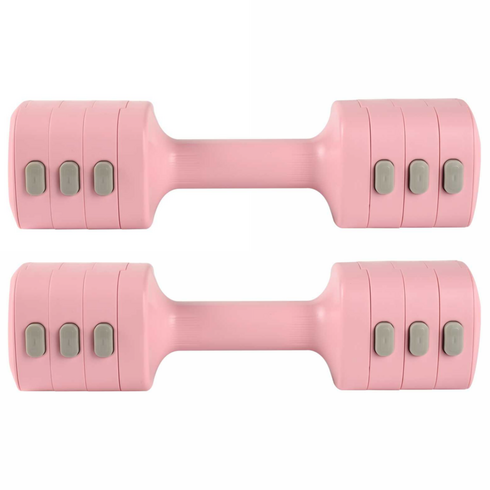 WELLGYM 5kg/아령 양용도 무게는 계단식으로 조절할 수 있음 다용도 가정식 헬스기구 전신 근력 트레이닝 핑크색, 2개, 2.5kg