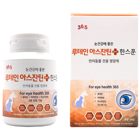 385도씨 반려동물 루테인 아스잔틴 한스푼 영양제, 눈물개선/눈건강, 1개, 60g