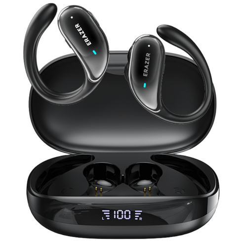 ERAZER XT80PRO OWS AI 번역기 스포츠 이어버드 블루투스 헤드폰, 검은색, AI 버전
