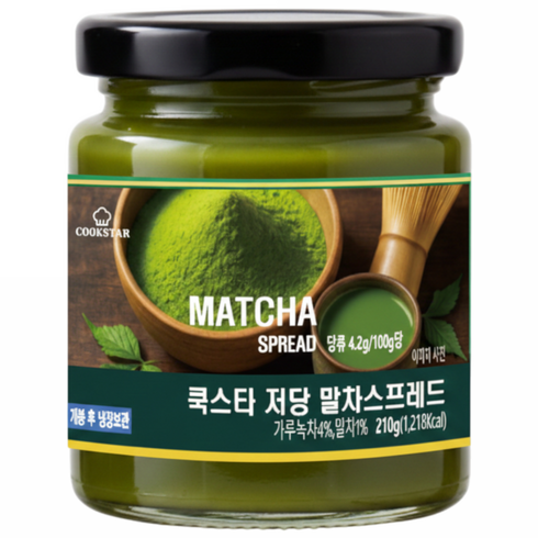 쿡스타 저당 말차 스프레드, 1개, 210g