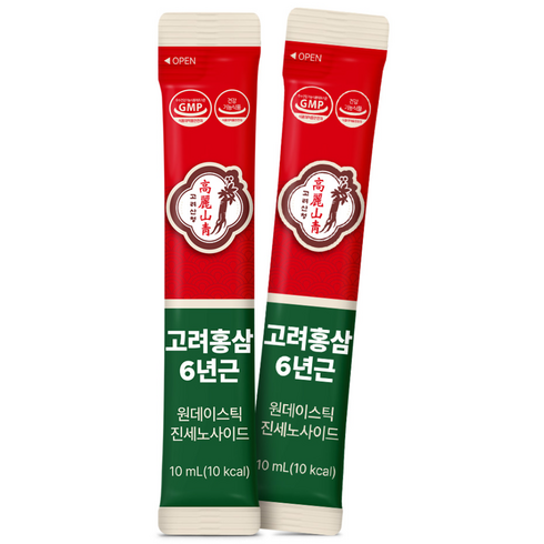 고려산청 6년근 원데이 홍삼 스틱 진세노사이드 대용량 100p, 2개, 1L