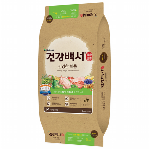 건강백서 강아지 기능성 사료, 다이어트(체중유지), 6kg, 1개