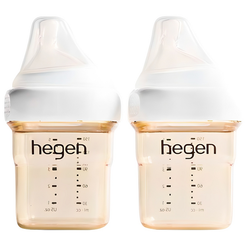 헤겐 PPSU 젖병 + 젖꼭지 트윈팩, 화이트, 150ml, 2개