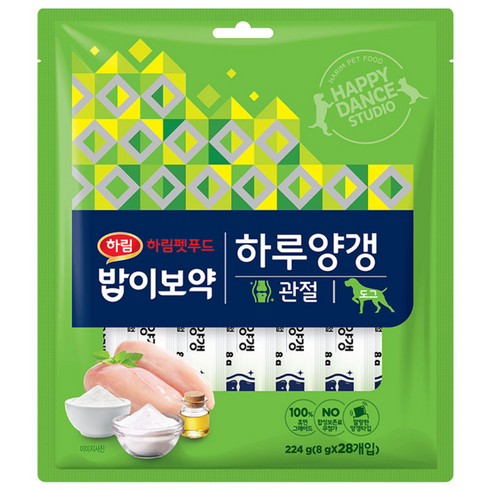 하림펫푸드 강아지 밥이보약 하루양갱 파우치, 관절, 224g, 1개